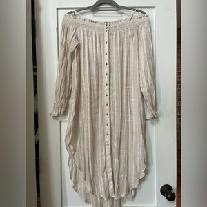 Free People gauze/linen off the shoulder tunic shirt